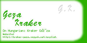 geza kraker business card